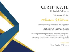 Non-marketing Certificate Elegant