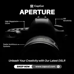Electronics DLSR Camera Product Display Black and White