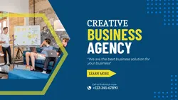 Blue & Yellow Digital Marketing Facebook Cover