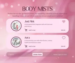 Beauty Body Mists Product Display Facebook Post