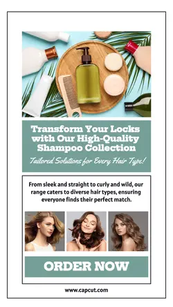Beauty and Personal care Product Display High-Quality Shampoo Collection Instagram Story