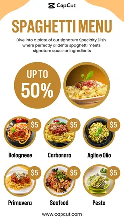 Spsghetti Menu Promotion Instagram Story