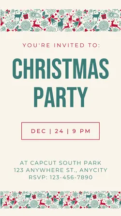 Christmas Party Invitation Card Instagram Story