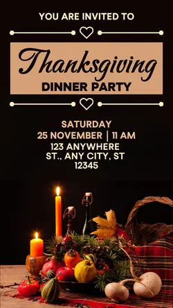 Thanksgiving Dinner Party Instagram Story