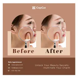 Beauty Before and after comparison Instagram Post