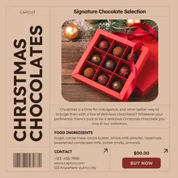 Christmas Chocolate Product Display Instagram Post