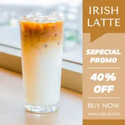 Irish Coffee Latte Promo Instagram Post