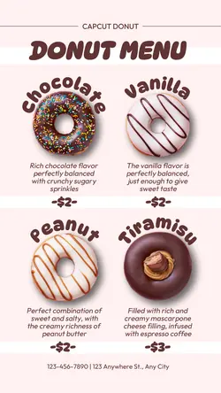 Food Donut Menu Instagram Story