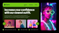 Black and Green Neon Fashion Store Website