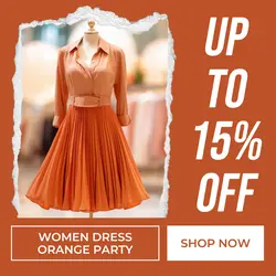 E-commerce Hero Images Fashion Women Orange Dress Instagram Post