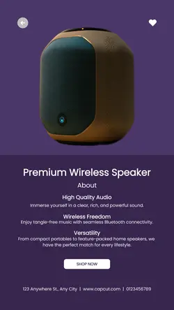 Electronic Wireless Speaker Product Display