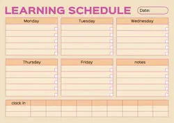 Education Learning Schedule Display Minimalist