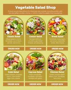 Vegetable Salad Shop Menu