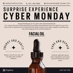 Cyber Monday Beauty & Personal care Facial oil Product display Simplicity