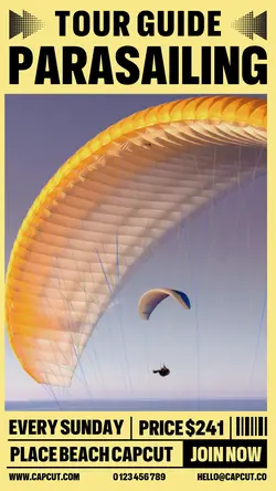 Travel Tour Guide Parasailing Promotion Instagram Story Yellow Flat Modern