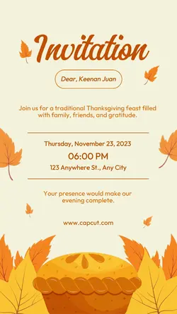 Thanksgiving Dinner Invitation Tiktok Post