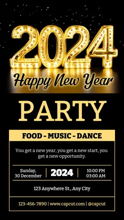 New Year Party Invitation Instagram Story