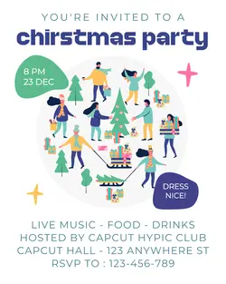 Christmas Party Invitation Card Instagram Portrait
