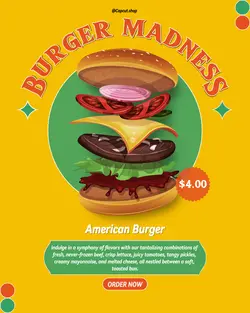 Burger madness promo for instagram post
