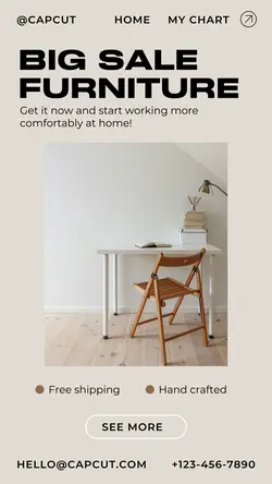 Household Furniture Desk Work Display Product Facebook Post
