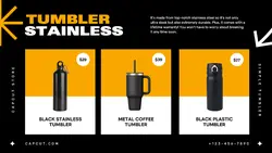 Tumbler Stainless Product Display Twitter Post