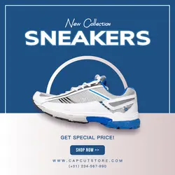 Sneakers Promotion Instagram Post Blue White