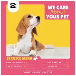 Pet Service Grooming Menu