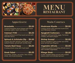 restaurant food menu facebook post