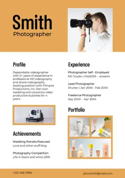 Photographer Resume Template