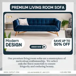 flat design Business premium living room sofa Instagram post