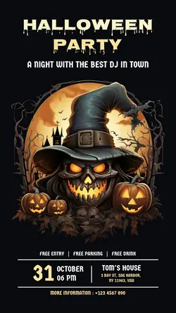 Halloween Party Invitation for Instagram Post