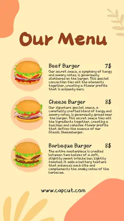 Food Menu Burger Instagram Story