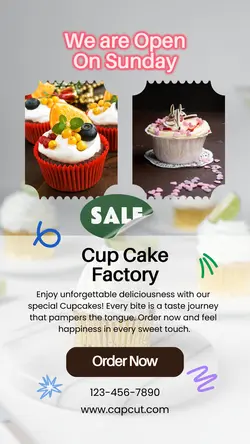 We Are Open Cup Cake Instagram Story