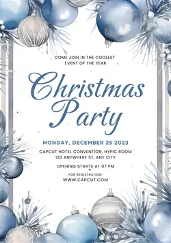 Christmas Invitations Card A4 Print