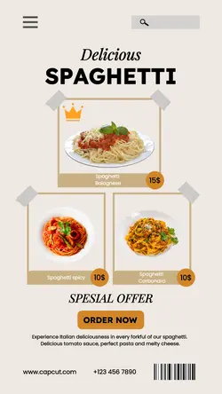 Spesial Menu Spaghetti Instagram Story