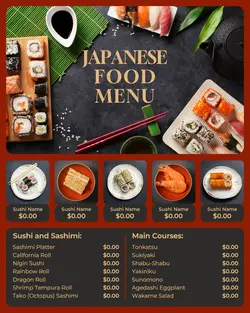 japanese food menu instagram post