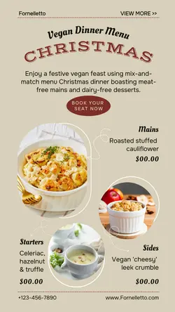 Christmas Vegan Dinner Menu Product Display Tiktok