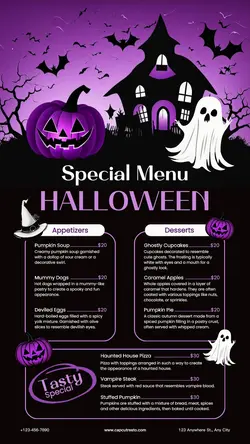 Halloween Special Menu Product Display