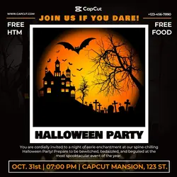 Halloween Party Free Invitation Instagram Post
