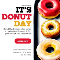 Food & Beverage Donut Day Instagram Post