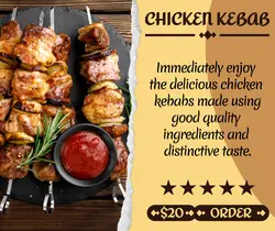 Food and Beverage Chicken Kebab Promotion Facebook Post