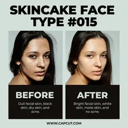 White Black Minimalist Modern Before After Skincake Product Display Instagram Post