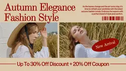 Autumn Elegance Fashion Discount Promotion Banner