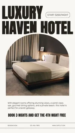 Black Minimalist Hotel Promotion Instagram Story
