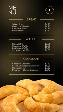 Food & Beverages Bakery Menu Instagram Story