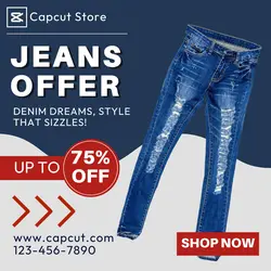 Jeans Offer Instagram Post Blue Navy