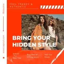 Fashion Promotion for Instagram Post Orange White