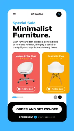 Minimalist Furnitire Sale Promotion UI Style