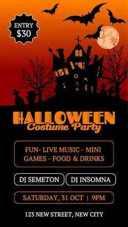 Halloween Costume Party Invitation Instagram Story