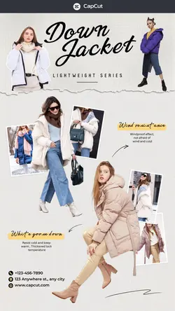 Clothing & Shoes Down Jacket Event promotion